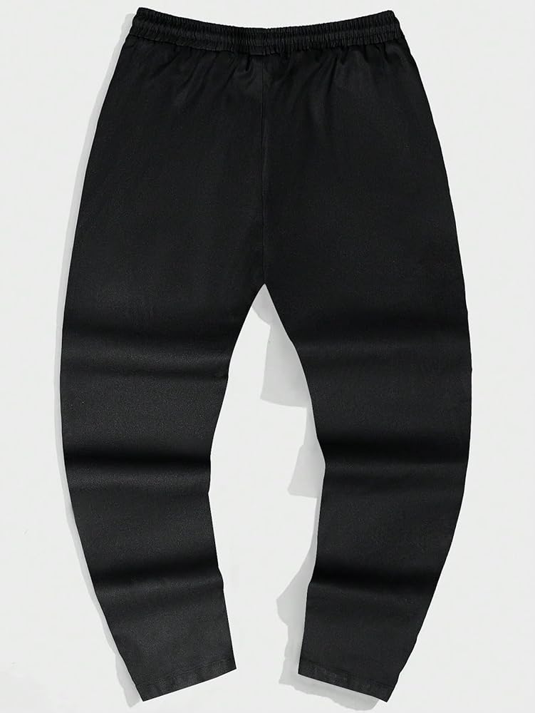 メンズウェア RUFFLOG WAIST BELT LONG PANTS BLACK Men's Pants with Elastic Waist and Belt Loops | LAPG
